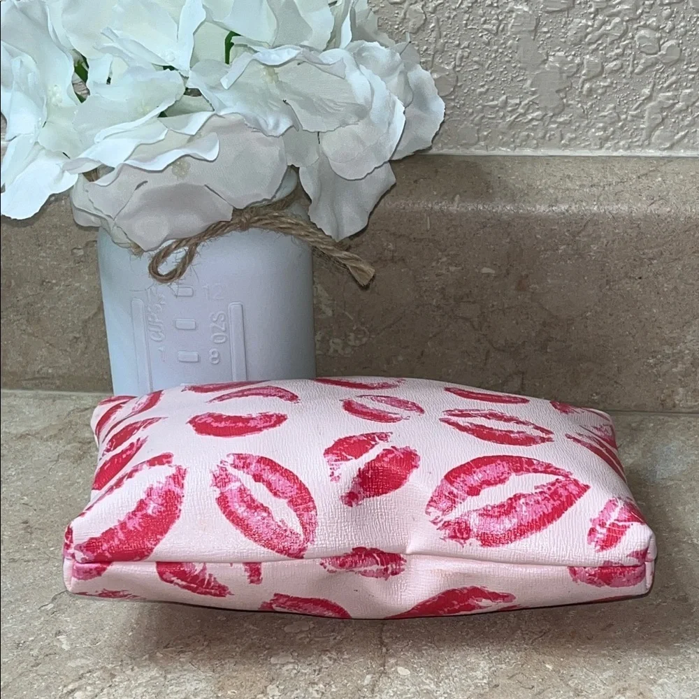 Ipsy Pink Lip Print Cosmetic Bag